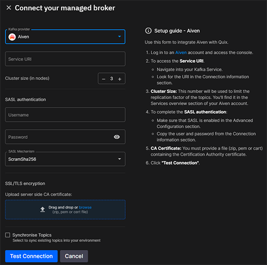 Broker setup